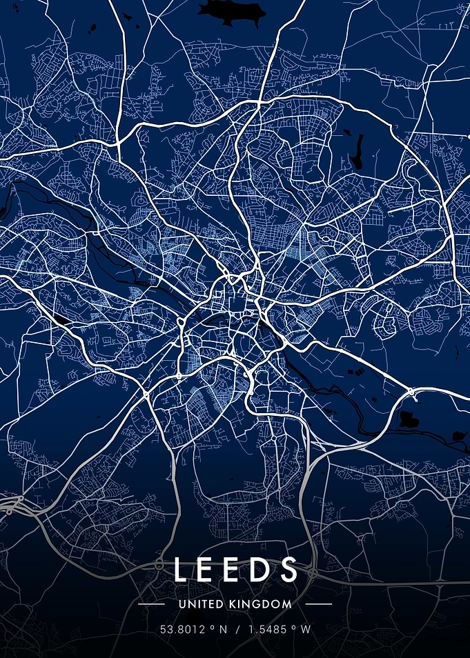 Leeds City Map Blueprint
