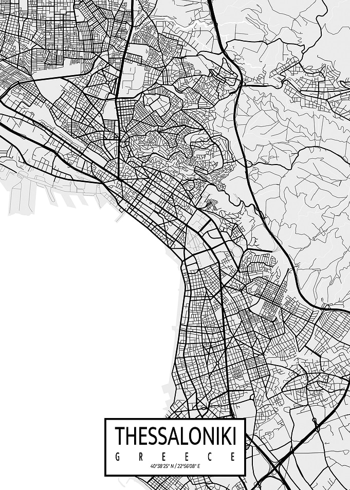 Thessaloniki Map Light