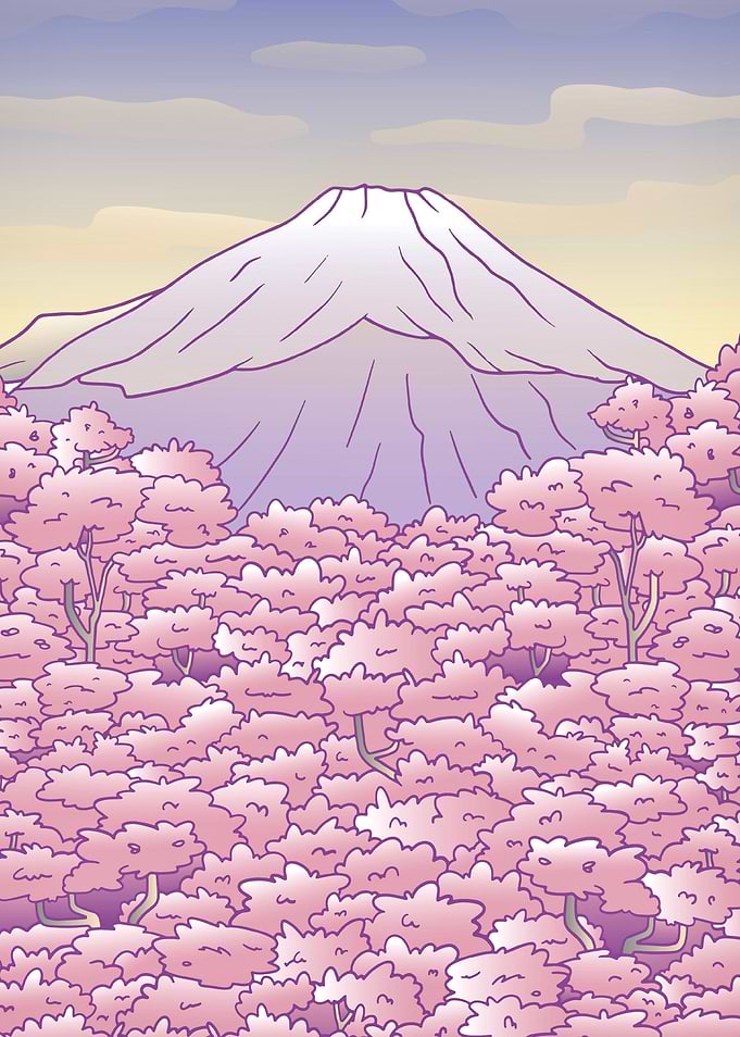 Sakura mount fuji