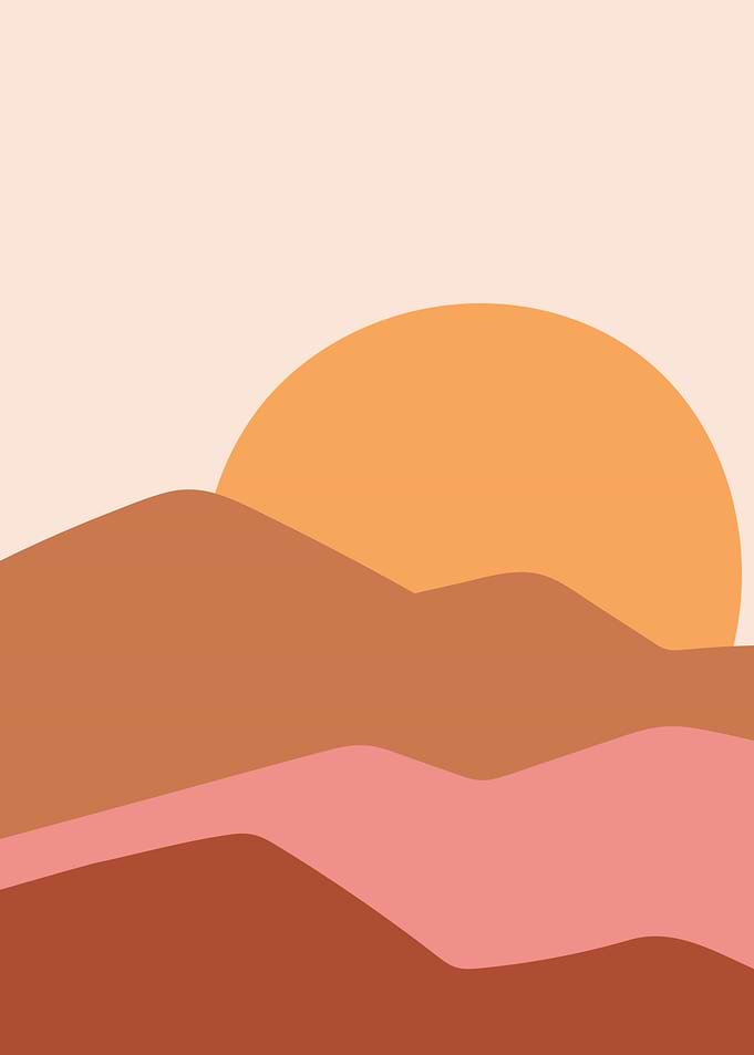 Nature mountain sunset art