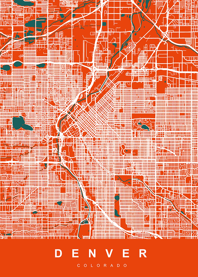 DENVER Map COLORADO USA