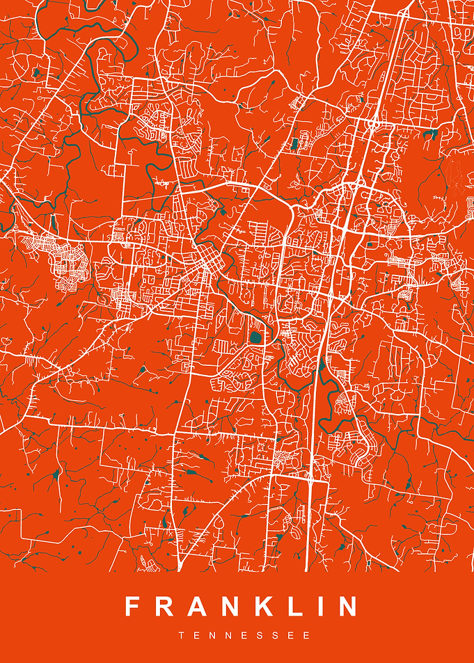 FRANKLIN Map TENNESSEE USA