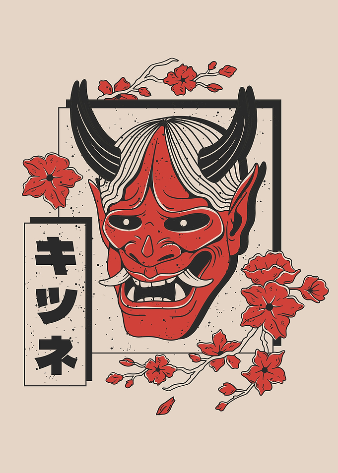 Japanese Demon Oni Mask