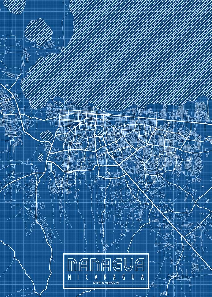 Managua City Map Blueprint