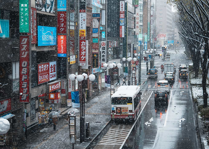 Snowy Tokyo