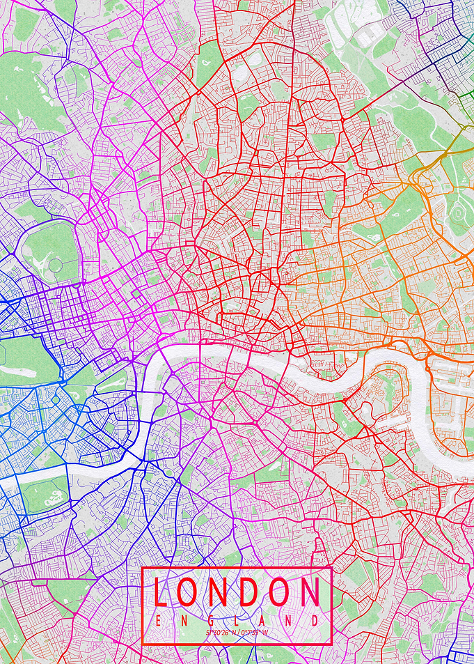 London City Map Colorful
