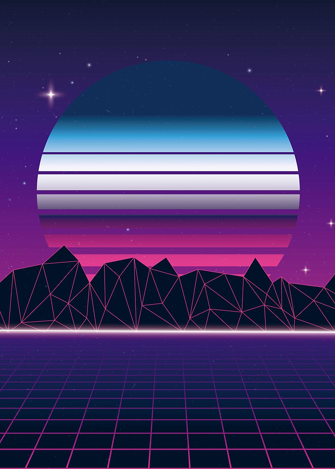 80s vaporwave sunset
