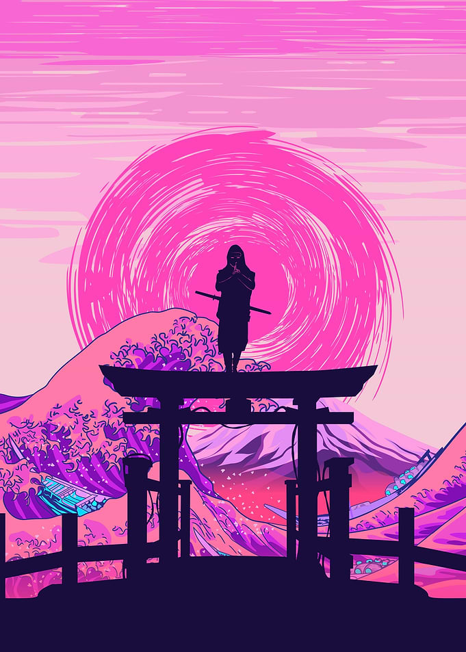 Great Wave Kanagawa Ninja