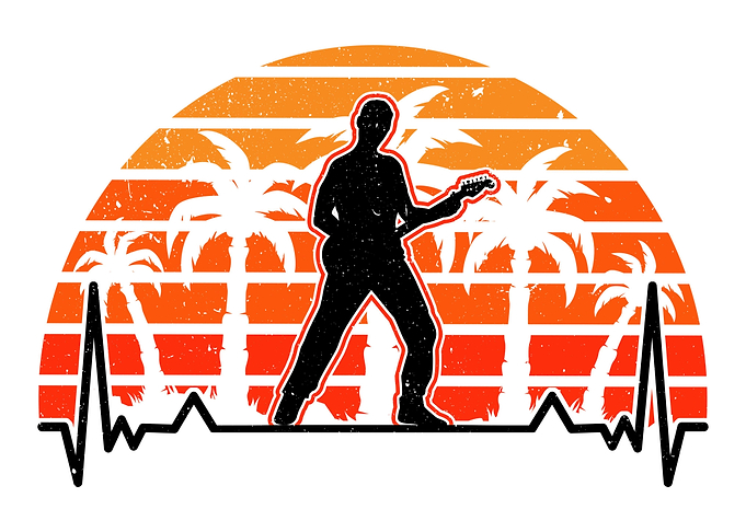 Bass Guitar Heartbeat Retr