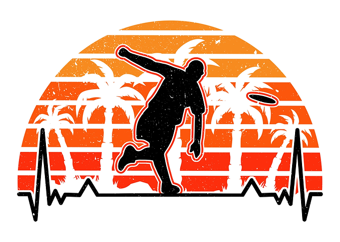 Disc Golf Heartbeat Retro