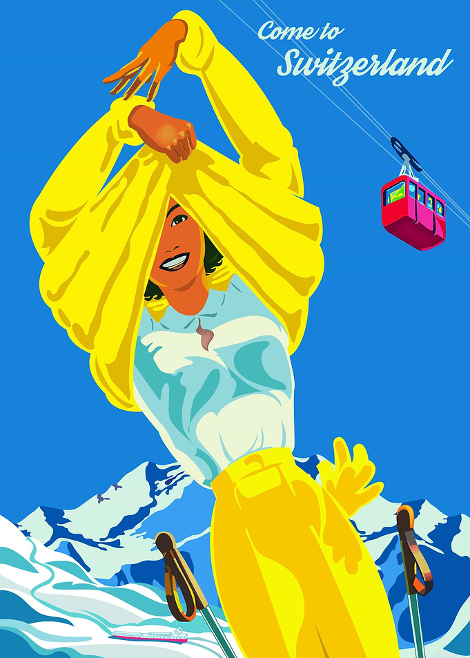 Switzerland Ski Girl