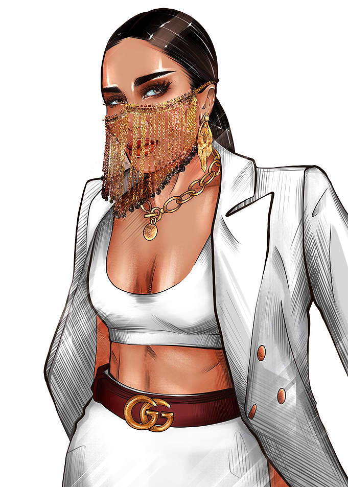Boss woman in gold mask