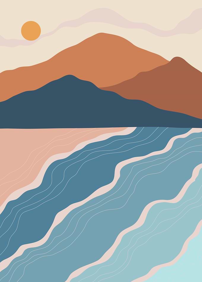 Sun mountain landscape