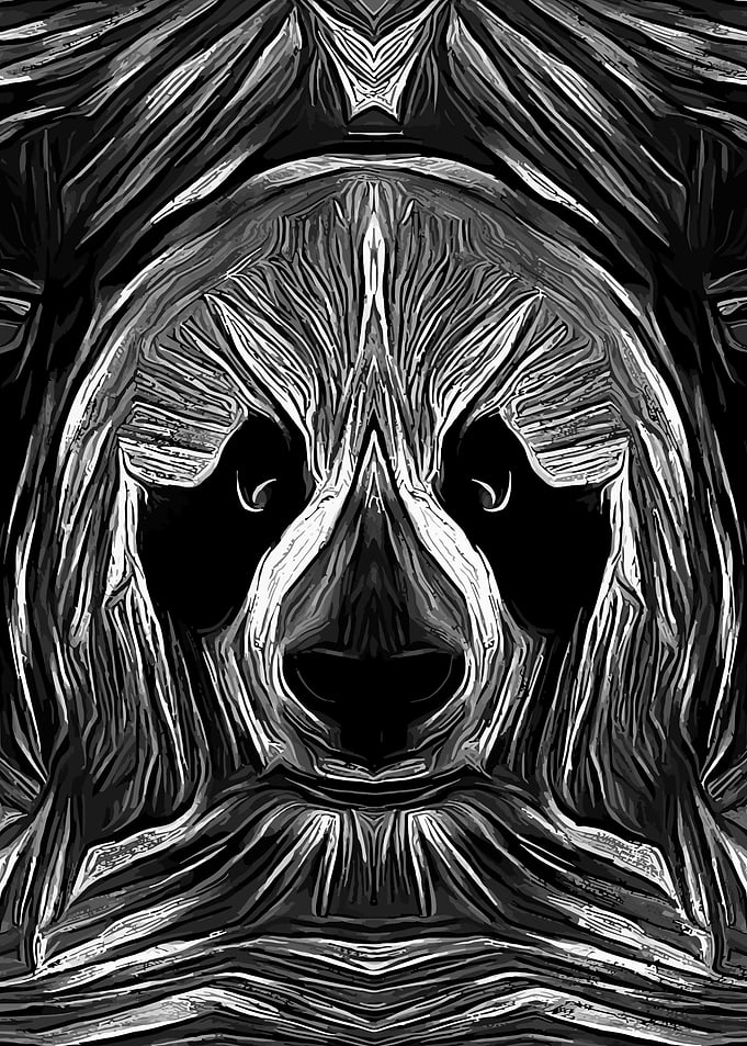 Panda Metal Portrait