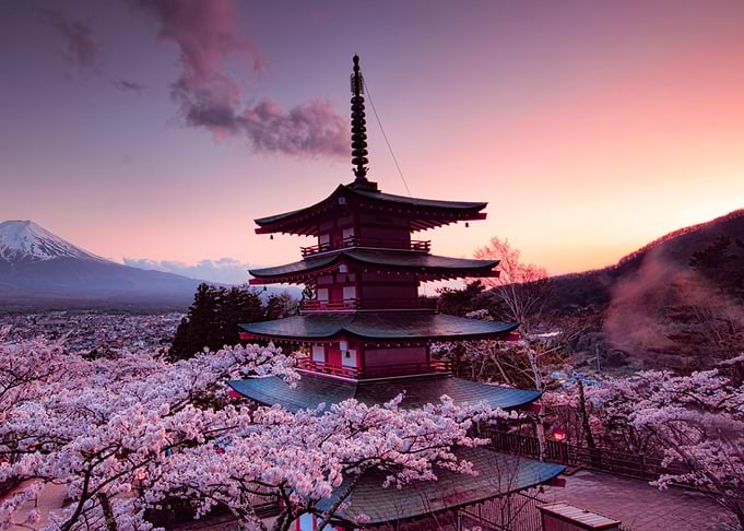 Asian wooden house