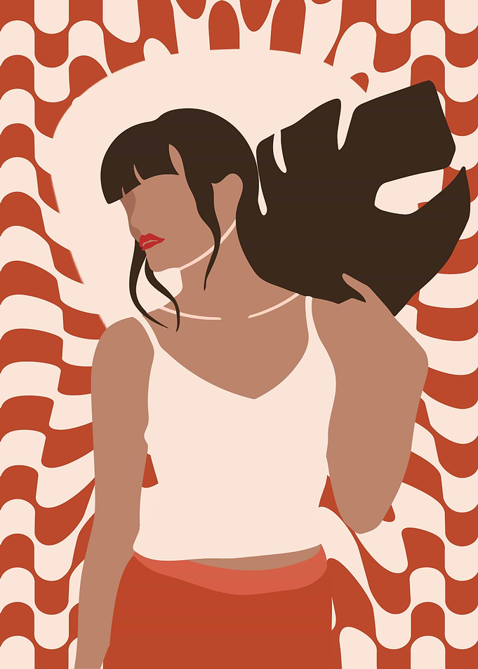 Groovy Retro Female Print
