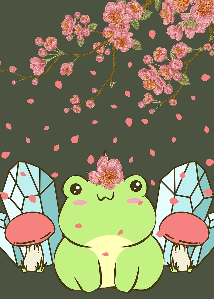 Cottagecore Kawaii Frog