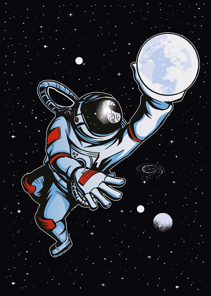 Astronaut in Space Moon