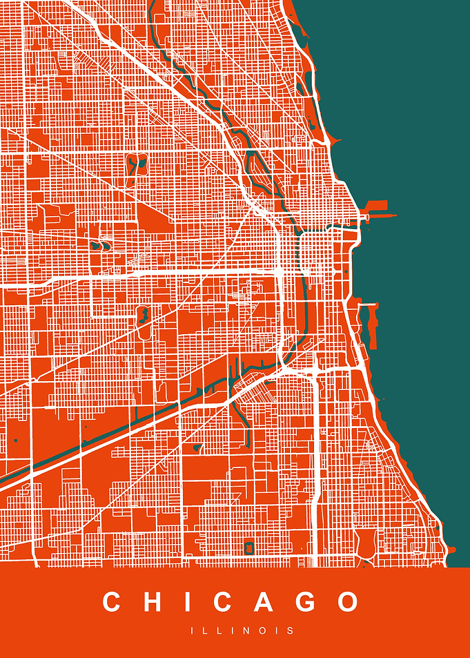 CHICAGO Map ILLINOIS USA