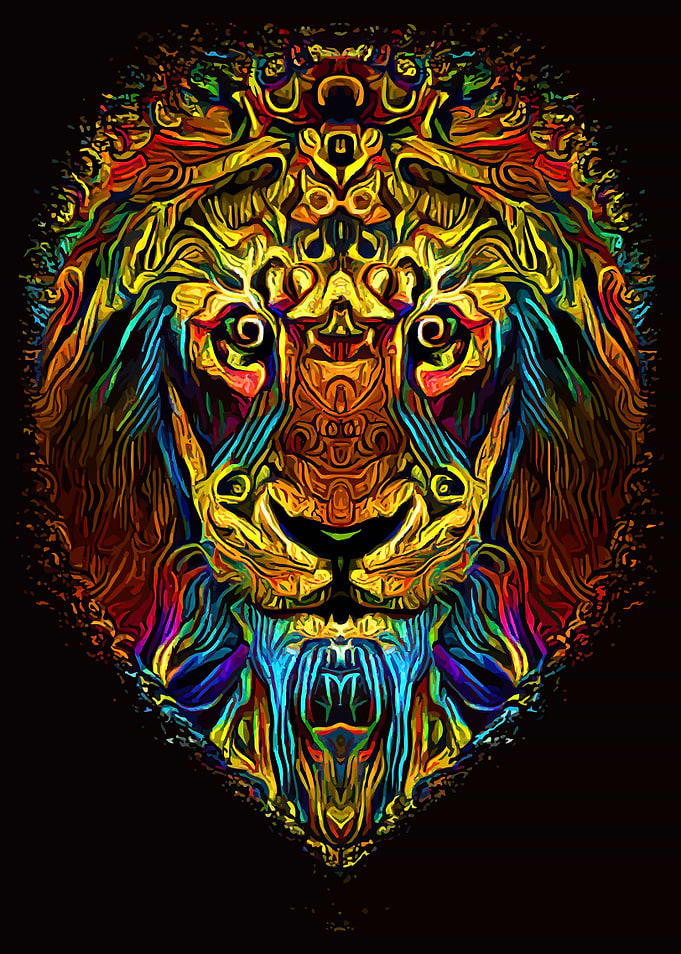 Lion Head African Ornament