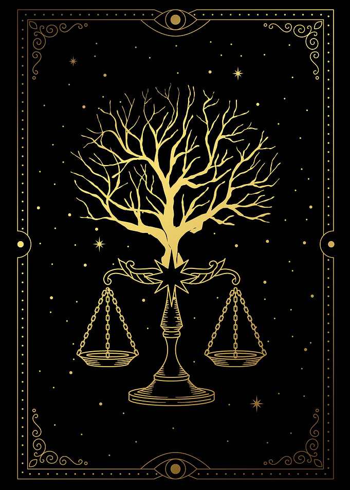 Tree with scale of justice