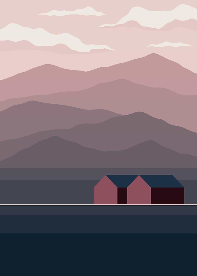 Abstract Mountain wall art