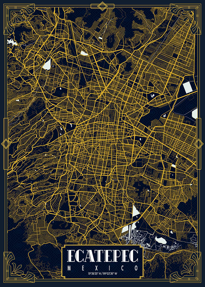 Ecatepec City Map Gold