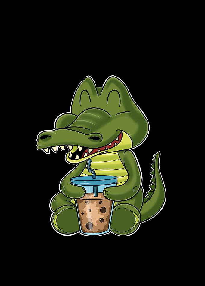 Bubble Tea Kawaii Crocodil