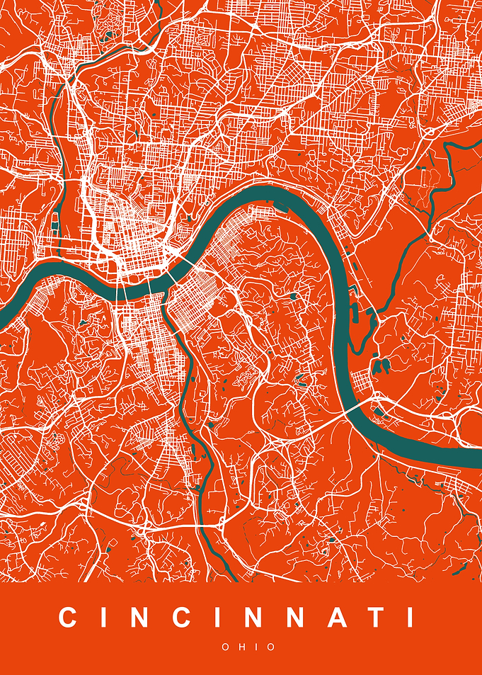CINCINNATI Map OHIO USA