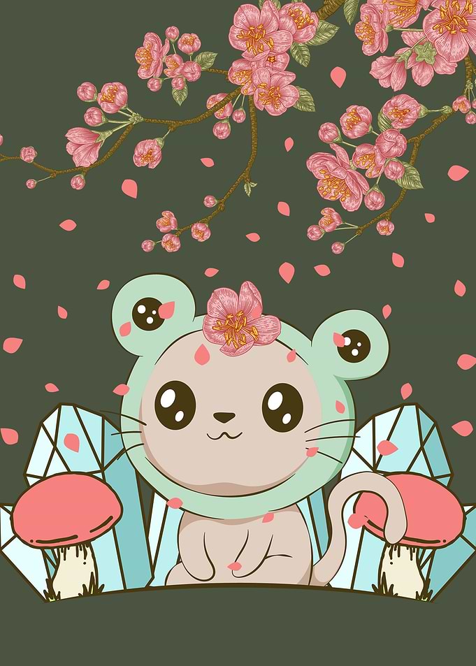 Cottagecore Kawaii Cat