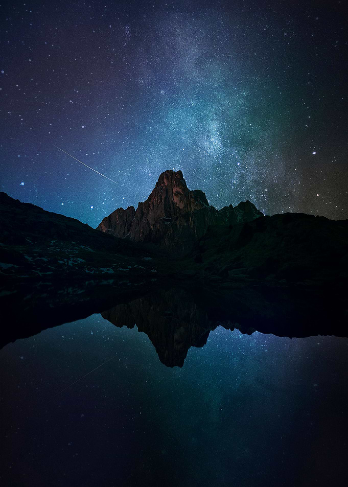 Night rock mountain
