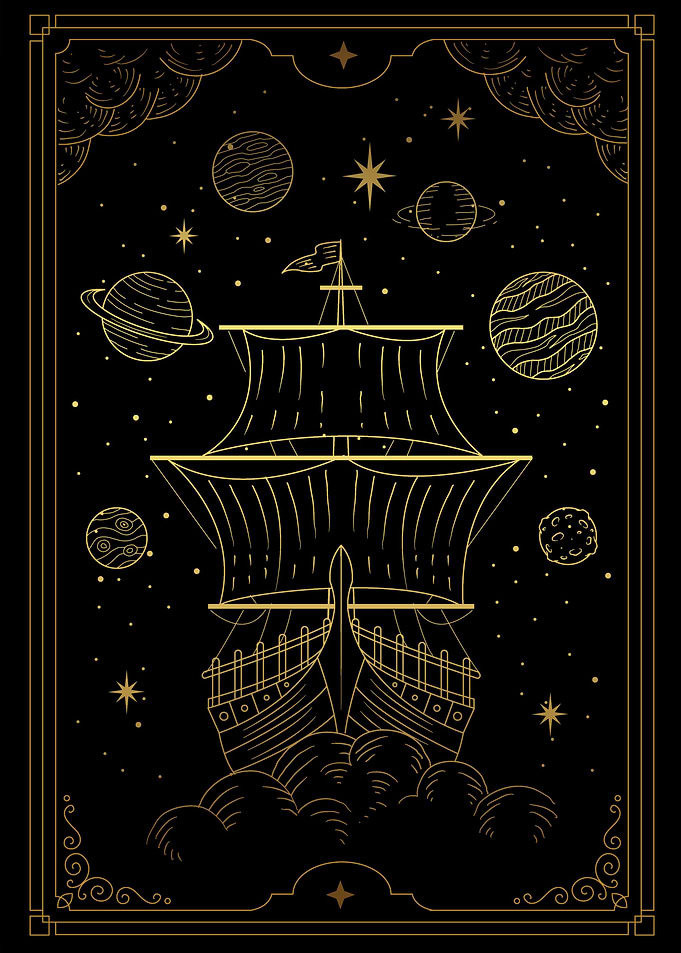 Vintage ship in Space