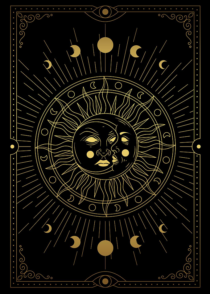 Moon and sun face