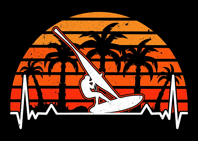Windsurfer Heartbeat Retro