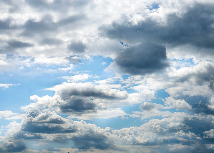 White clouds running