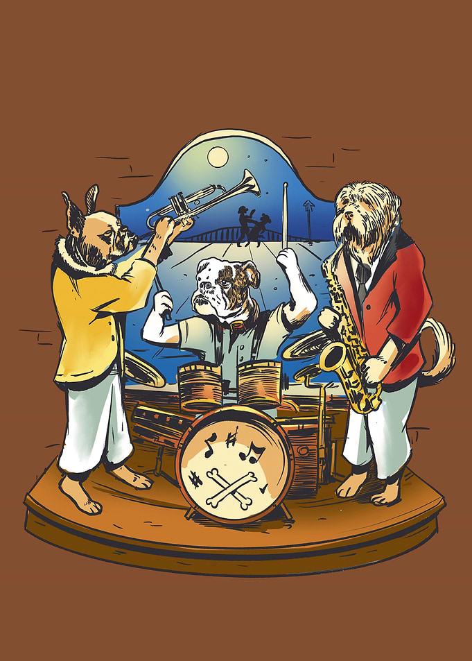 Dog animals band musicians