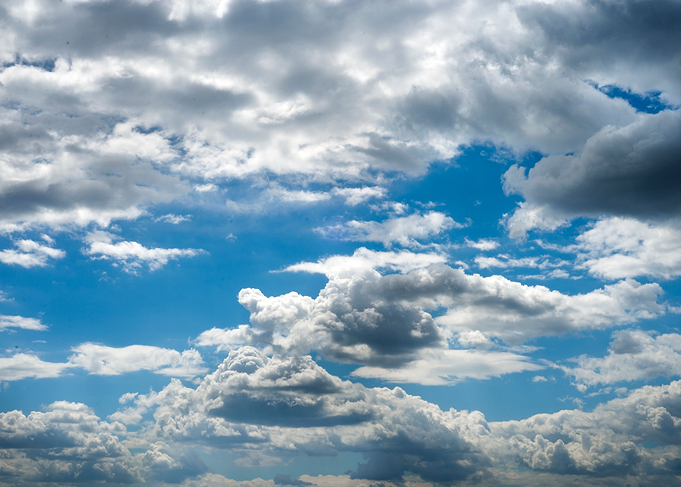 White clouds running