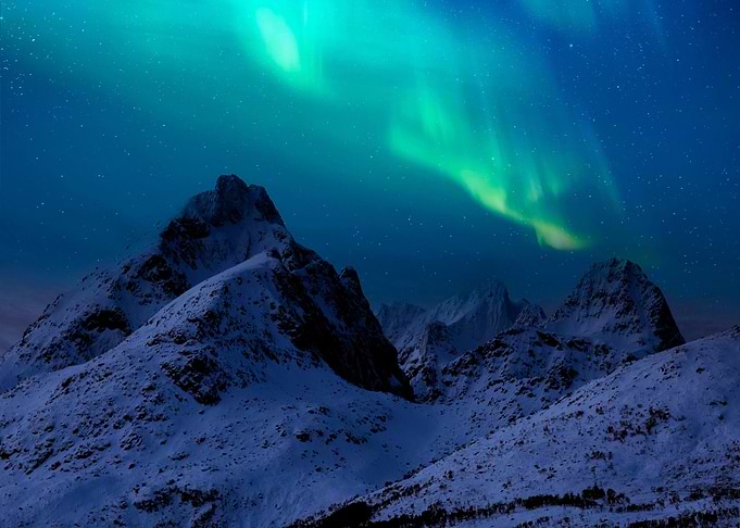 Northern lights in Winter
