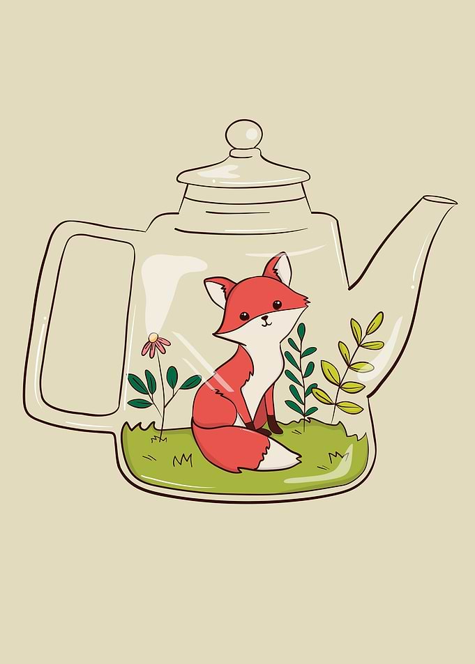 Cute Fox in a Bottle
