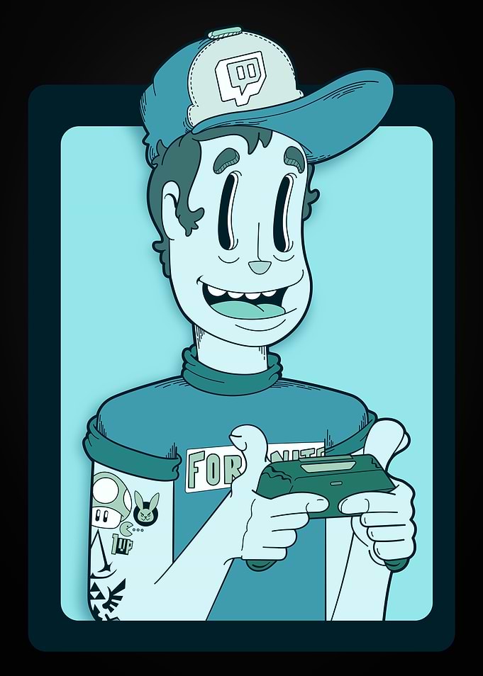 Gamer Guy Blue
