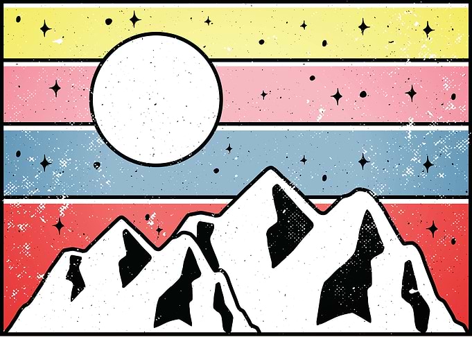 Pastel Color Mountainscape