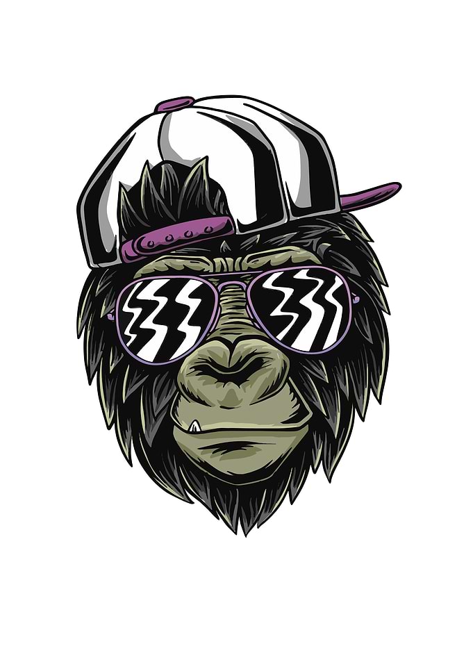 Cool monkey with glasses