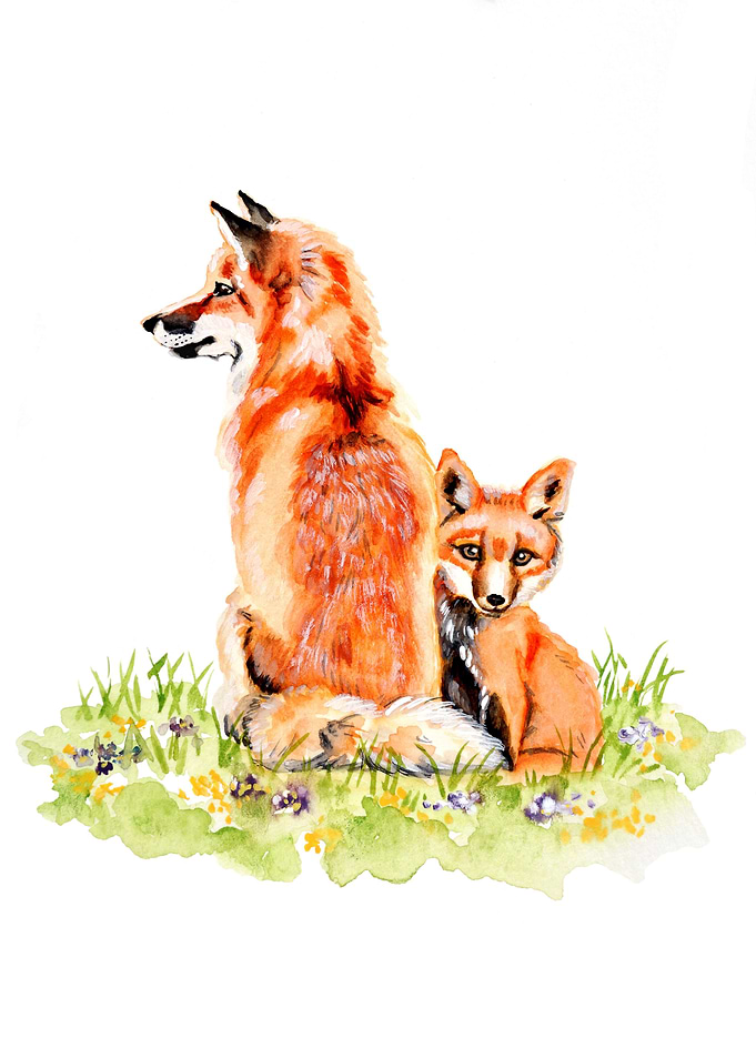 Fox with Pup