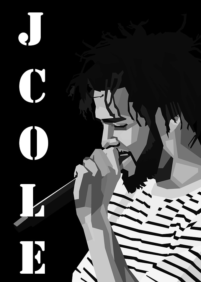 JCole black and white wpap