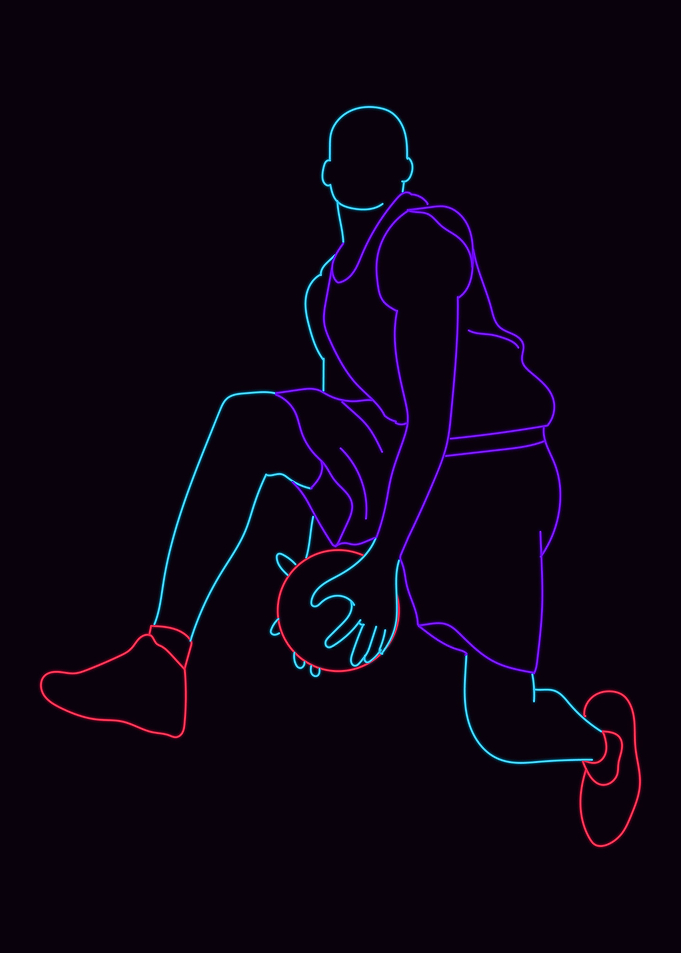 Basketball player jump neo