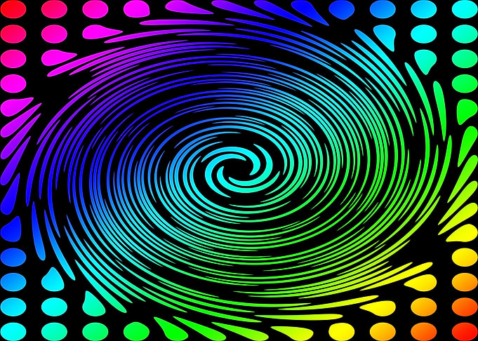 Multicolor abstract spiral