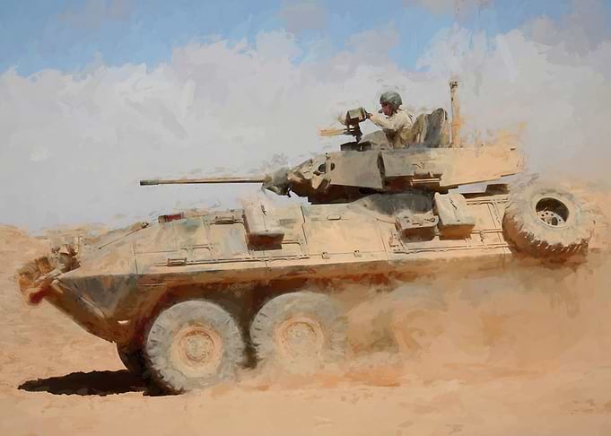 tank in watercolor