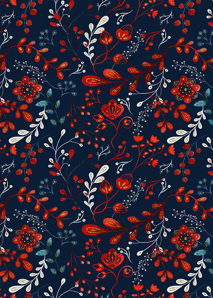 Red floral pattern