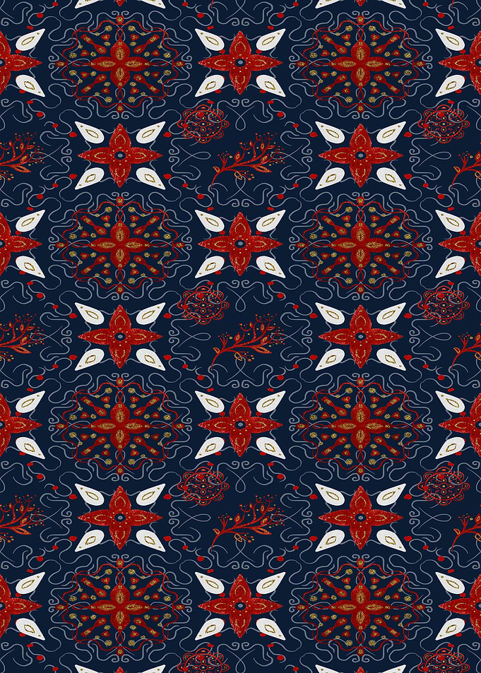 Geometric floral pattern