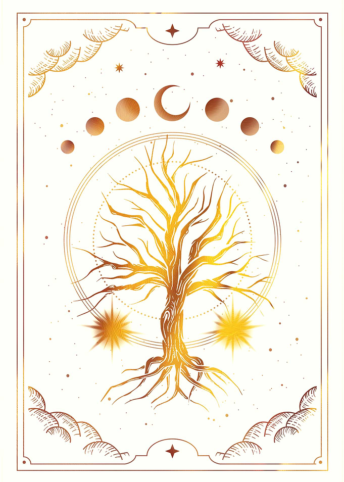 Tree of life with moon